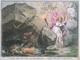 Uno Sguardo nella Grotta del Giacobinismo, o Magna est Veritas et praevalebit, pubblicato da Hannah Humphrey nel 1798